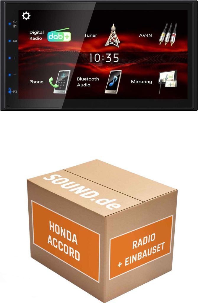 Autoradio Einbaupaket JVC KW-M180DBT passend für Honda Accord 7 | Bluetooth USB
