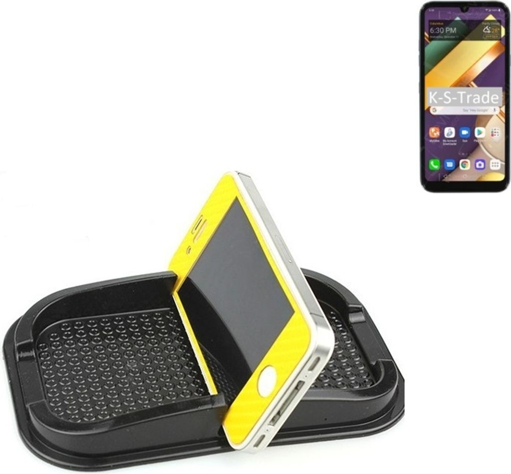 K-S-Trade Auto Anti Rutsch Matte Smartphone-Halter kompatibel mit LG Electronics Premiere Pro Plus Haft Pad Armaturenbrett Handy-Halterung Silikon