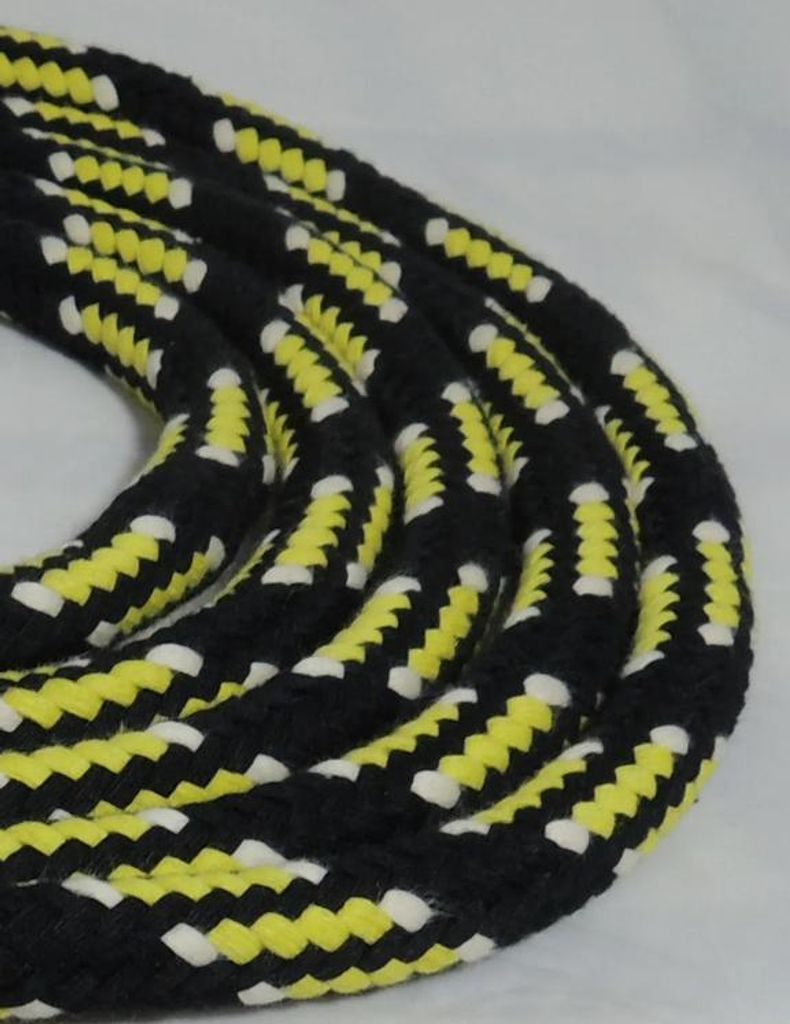 Pferdeseile Baumwollzügel extra schwer Westernzügel Seilzügel Baumwolle Schwarz-Limette-Natur