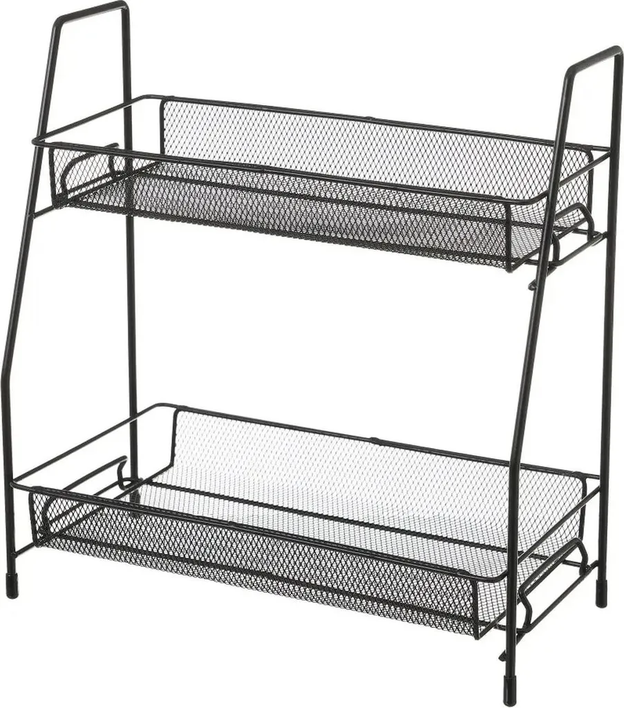 Scaffale 2 Piani HowHomely Metallo | Organizer Salvaspazio Loft 31x33