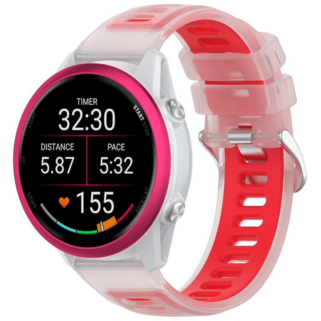 FFO2World 20-mm Silikonarmband – Für Galaxy Watch 7/6/5/4, Classic, Vivoactive 5/3, Forerunner 245, Venu SQ 2, Vivomove, Huawei – Rot