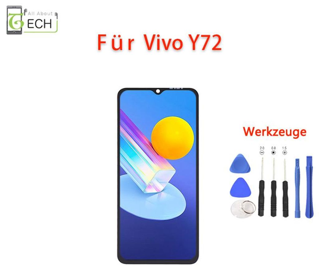 Für Vivo Y72 V2041 LCD Display mit Rahmen Touchscreen Bildschirm