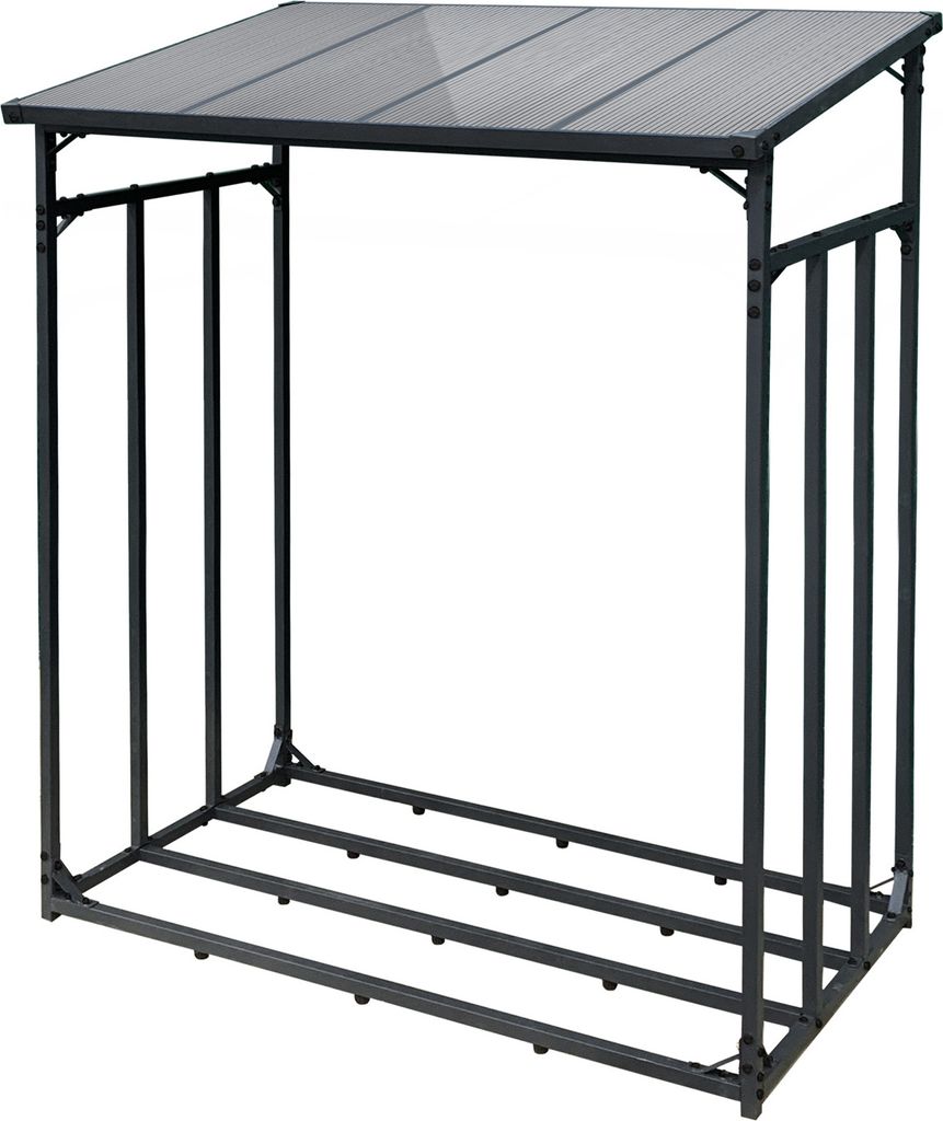 Toboli Kaminholzregal außen, bis 2000 kg Traglast, 185 x 83 x 185 cm für Outdoor, Metall mit Pulverbeschichtung, Feuerholzregal freistehend