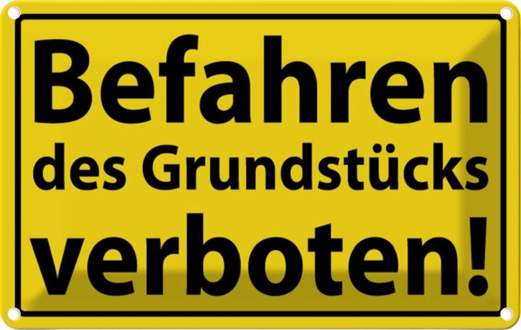 vianmo Blechschild 12x18 cm Befahren Grundstück verboten Warnschild Hinweisschild Sicherheit Vorsicht