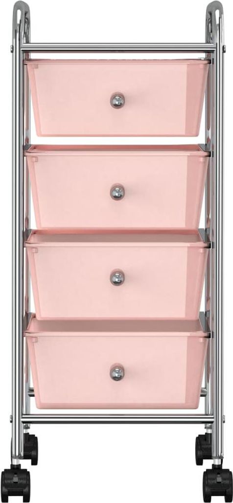 vidaXL Schubladenwagen mit 4 Schubladen Rosa Kunststoff Produktbild 