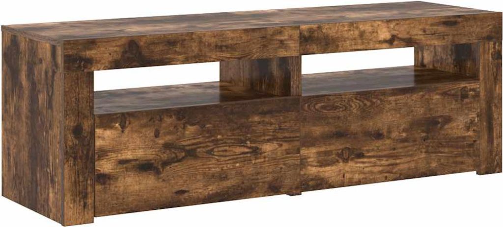 vidaXL TV-Schrank mit LED-Leuchten Räuchereiche 120x35x40 cm