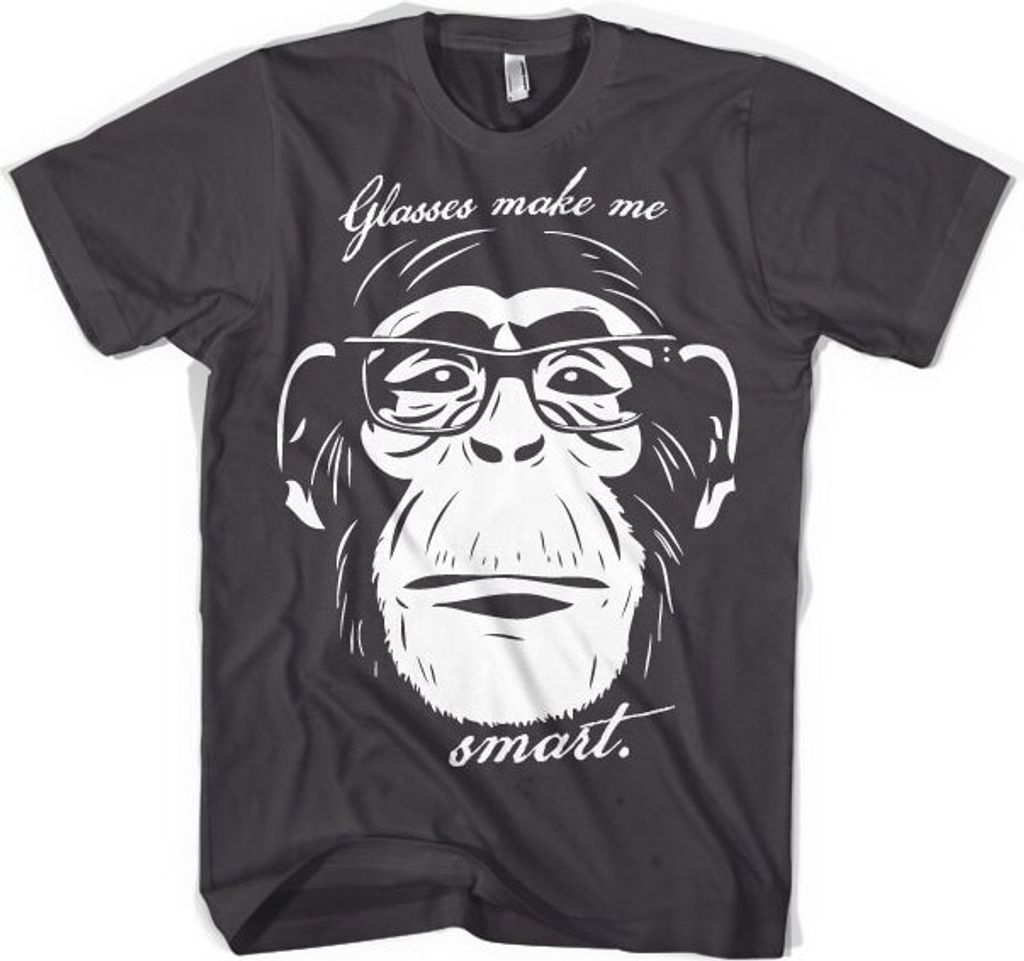 Glasses Makes Me Smart T-Shirt - Medium - Dark-Grey