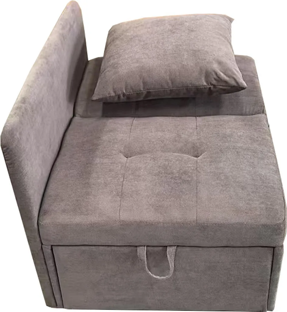Canapé Convertible Gris 3 en 1 : Lit d'Appoint avec Dossier Réglable
