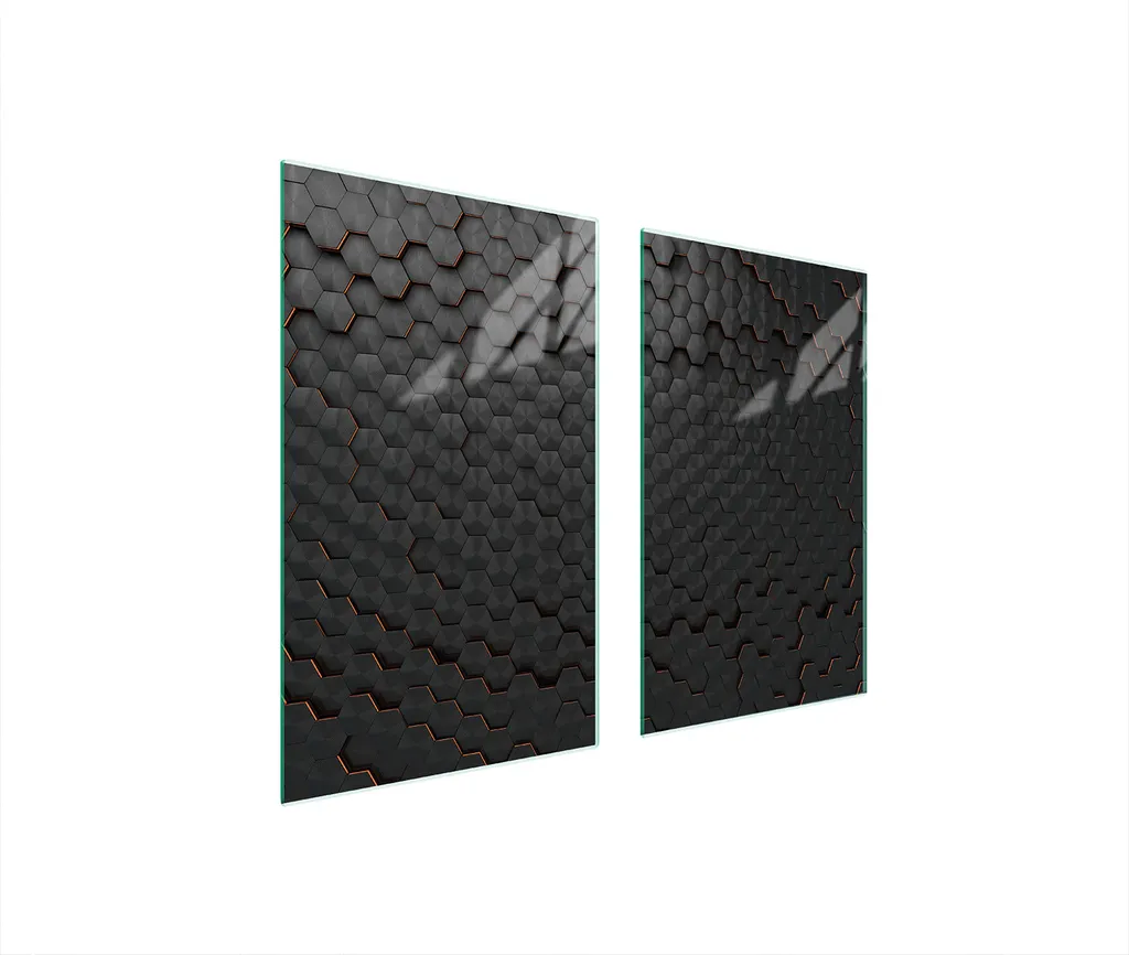 Piastre copri fornelli 2 pezzi 75x52 Copri piano cottura in ceramica tagliere in vetro modello nero