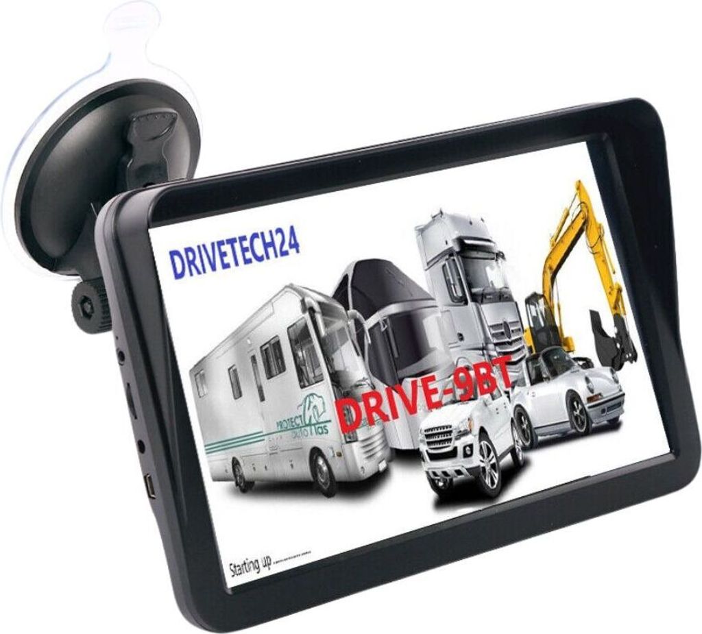 großes 9 Zoll GPS Navigationsgerät DRIVE-9BT mit Bluetooth für LKW PKW Wohnmobil - lebenslange Updates