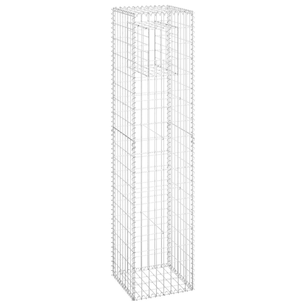 "SALE 2026"Zaunzubehör - Silber Gabionensäulen 2er-set 40x40x180cm Eisen Stabli Möbel6837048