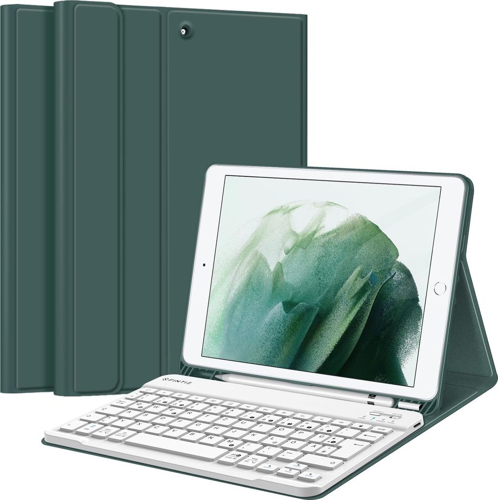 Fintie Tastatur Hülle für iPad 10.2 Zoll (9/8/ 7 Generation - 2021/2020/2019), Schutzhülle mit TPU Rückschale, Pencil Halter und magnetisch abn...