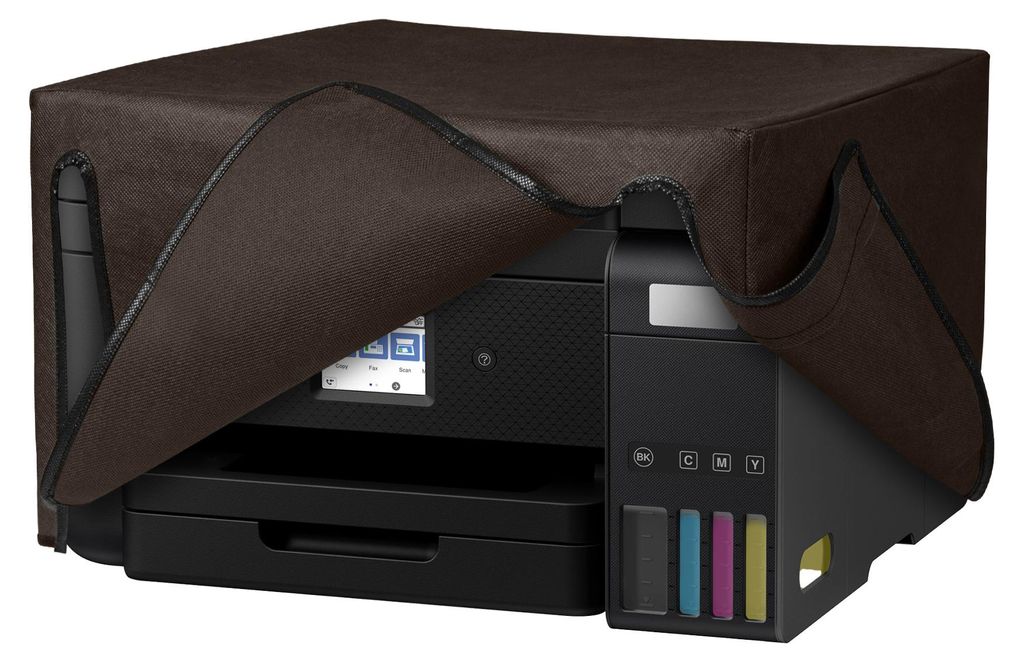 kwmobile Cover kompatibel mit Epson Eco Tank ET-3850 / Eco Tank ET-4856 - Tasche Hülle Drucker - Staubschutzhülle Schutzhaube Schutzhülle - Choc...