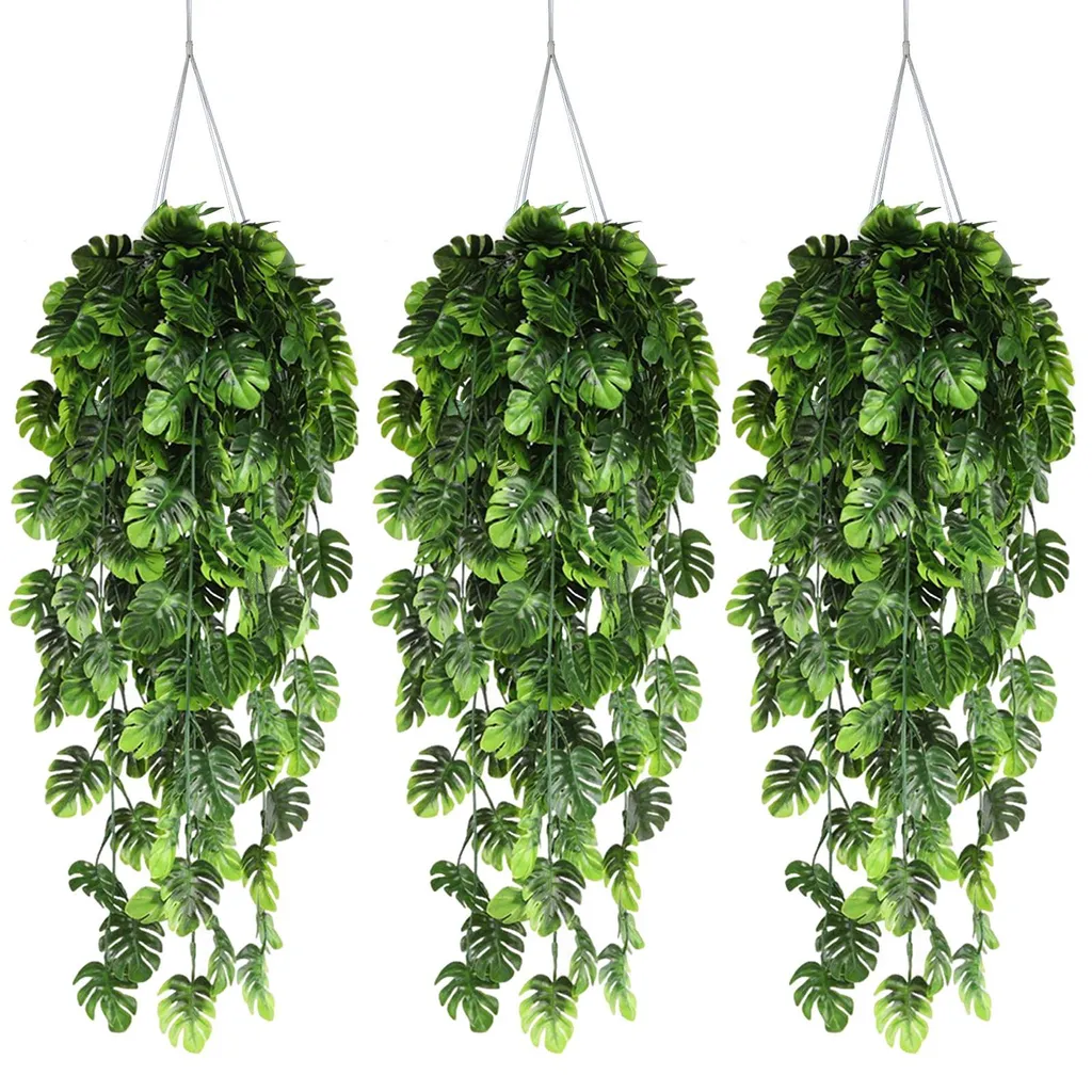 Lierre artificiel tombant en pot - Décoration végétale de 77 cm x3
