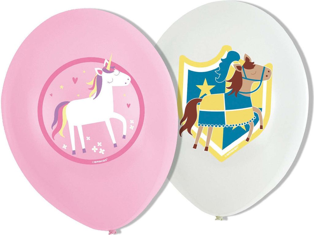 Latexballons Pferde und Prinzessin 28cm, 6 Stk.