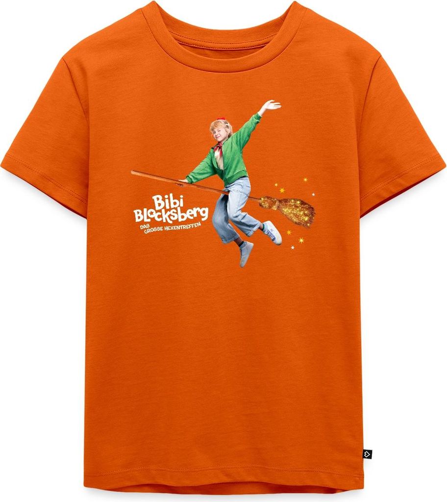 Spreadshirt Bibi Blocksberg Film Bibi Fliegt Auf Kartoffelbrei Kinder Premium T-Shirt, 110/116 (4 Jahre), Orange