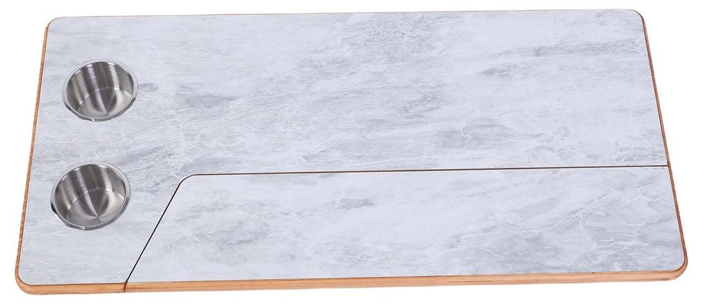 Ersatz-Tischplatte für Wohnmobile mit 2 Getränkehaltern, klappbar, 80 x 40 x 2 cm, Tischplatte aus Massivholz für Wohnwagen, Yachtdeck, Essen un...