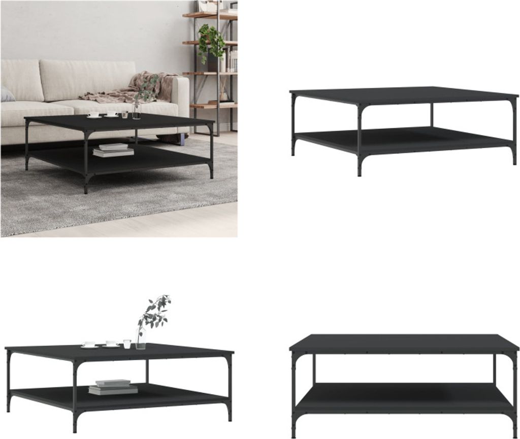 vidaXL Couchtisch Schwarz 100x100x40 cm Holzwerkstoff - Couchtisch - Couchtische - Beistelltisch - Sofatisch