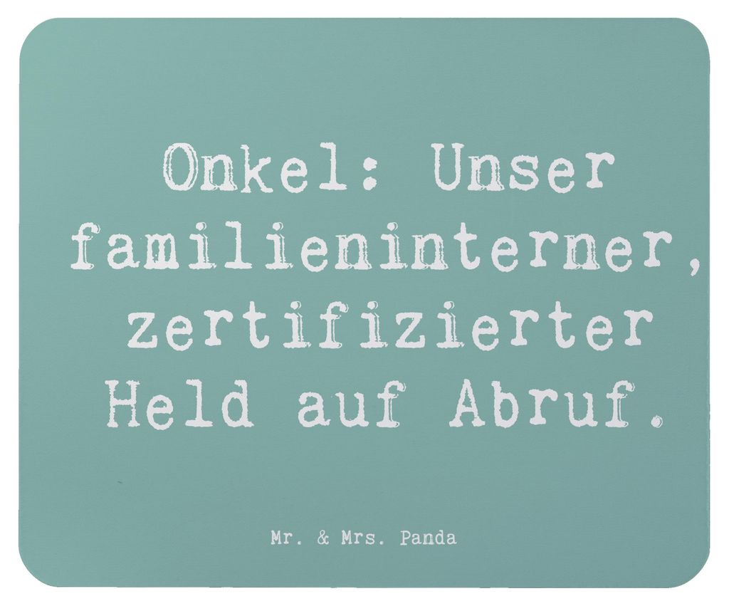 Mr. & Mrs. Panda Mauspad Spruch Onkel-Held - Meeresbrise - Geschenk, Familie, laptop, Handarbeit, Weihnachten, notebook, Patenonkel, Unterstützung...