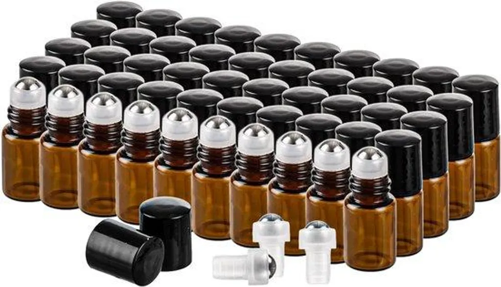 Flacon verre 2 ml avec bille acier inoxydable pour huiles essentielles