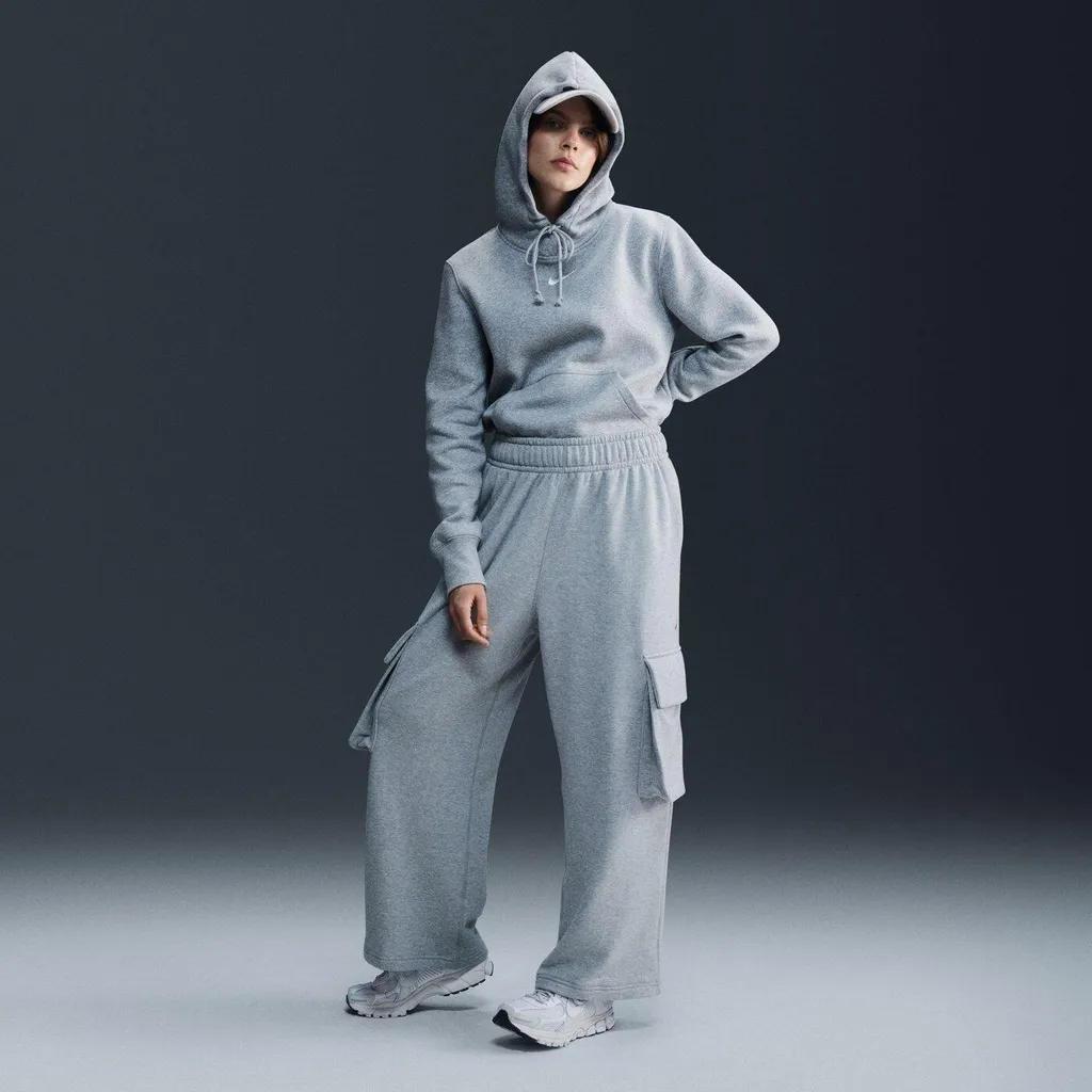Felpa Nike Phoenix Fleece Grigia HF6839-063 Donna | Stile Oversize L - 7