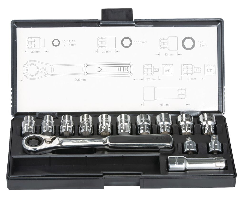 Makita Durchgangs-Steckschlüssel-Set B-65595