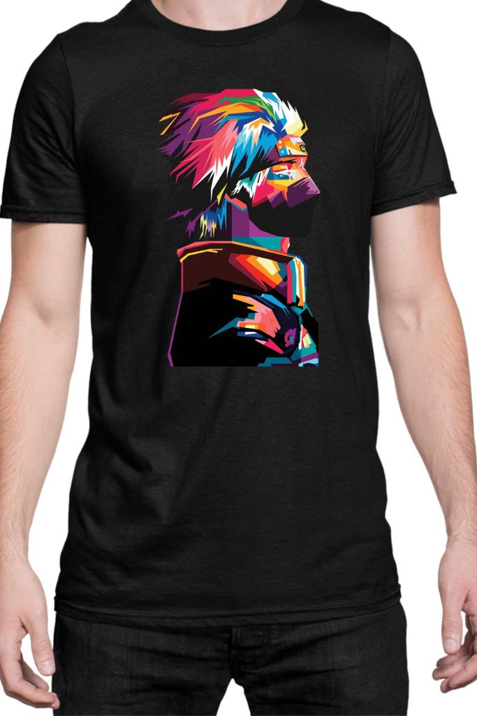 Herren T-Shirt Naruto Kakashi Hatake 06, Man M / Schwarz