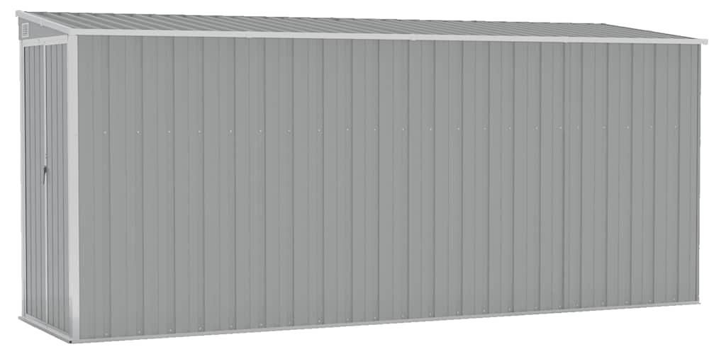 vidaXL Anbauschuppen Grau 118x382x178 cm Verzinkter Stahl Produktbild 
