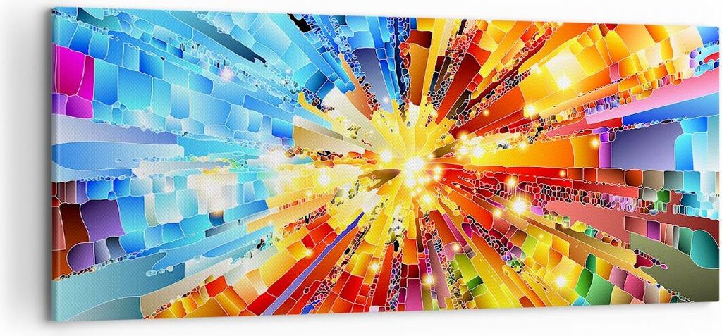 Bild auf Leinwand - Leinwandbild - Abstraktion modern - 100x40cm - Wand Bild - Wanddeko - Leinwanddruck - Bilder - Kunstdruck - Wanddekoration - Le...