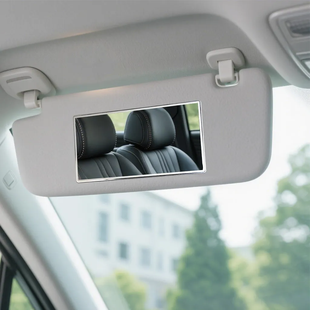 Miroir de maquillage voiture en acier inoxydable vision claire net
