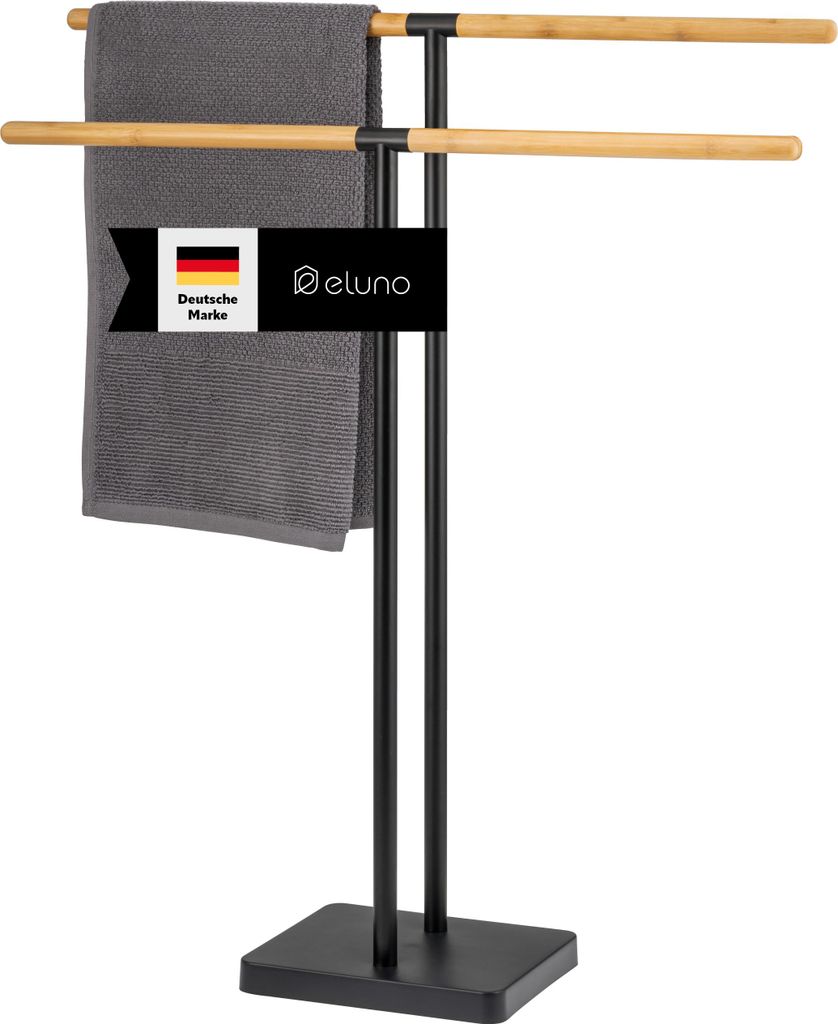 eluno Stand-Handtuchhalter freistehend, 2 Stangen, Produktbild 