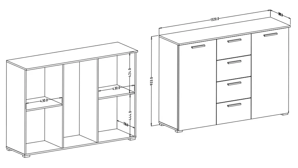 Commode élégante à deux portes SÁRA en bois blanc pour votre chambre - 6