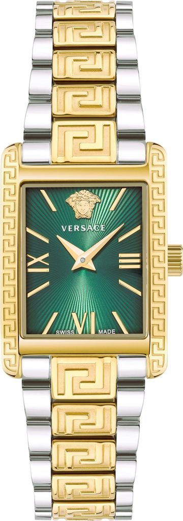 Versace Armbanduhr Damen Tonneau Bicolor Grün VE1C01525