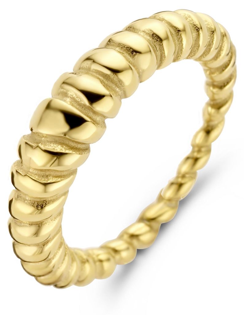 CO88 Collection 8CR-10032-50 Stahlring – Damen – Gedreht – 5 mm bis 2,3 mm breit – Größe 50 – Goldfarben