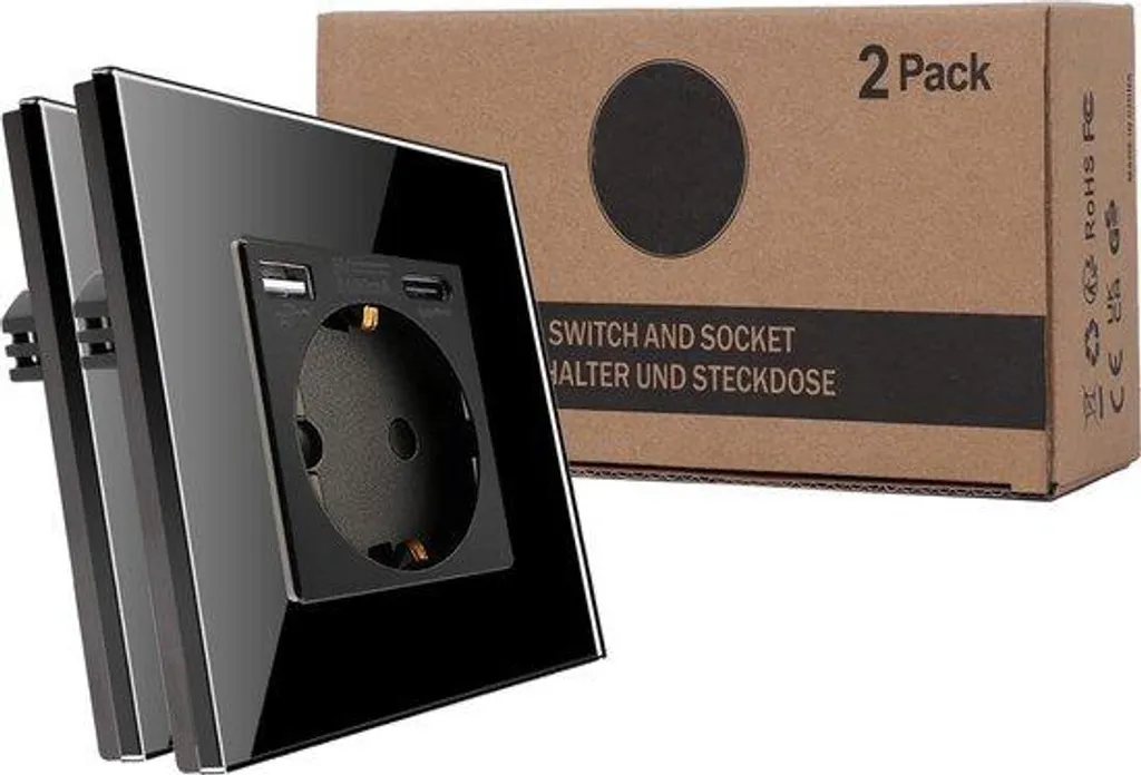 Station recharge rapide USB et USB-C noire pour bureau et voyages