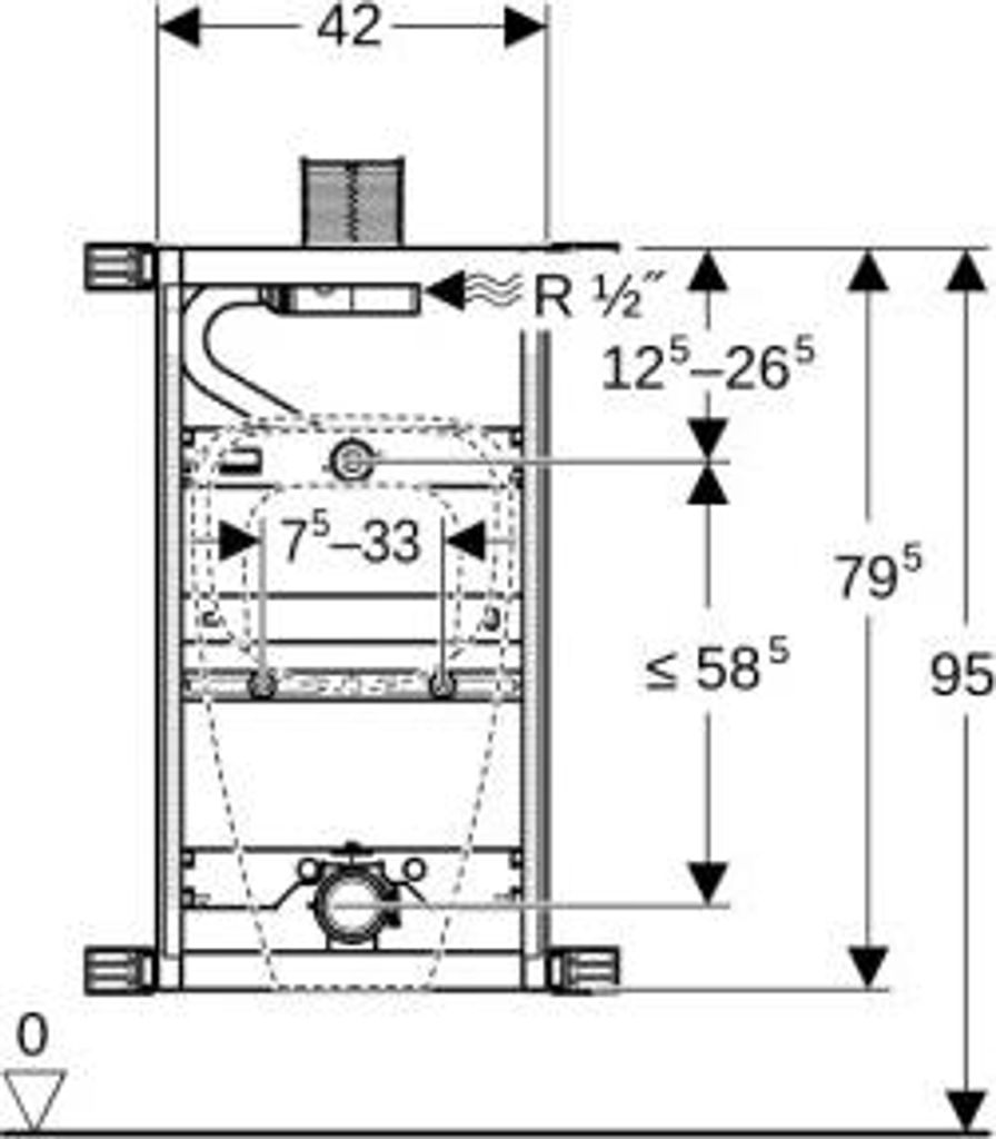 Geberit 457612001 Kombifix Element für Urinal, 98 cm