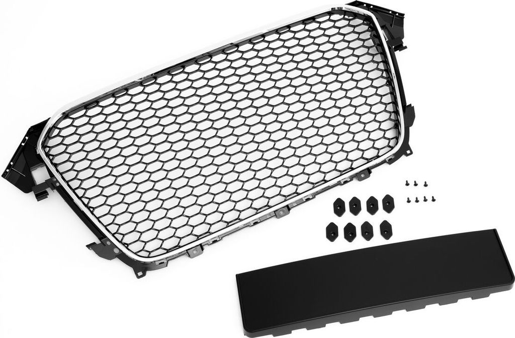 Kühlergrill Sportgrill Waben Chrom Rahmen Schwarz PDC für Audi A4 8K B8 ab 2013-