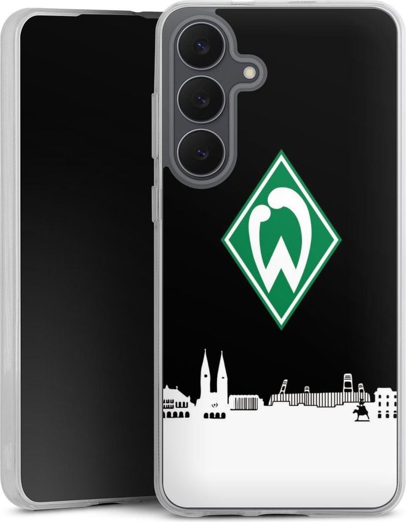 DeinDesign Handyhülle für Samsung Galaxy S25 FE Silikon Hülle Case Smartphone Schutzhülle Offizielles Lizenzprodukt SV Werder Bremen Skyline