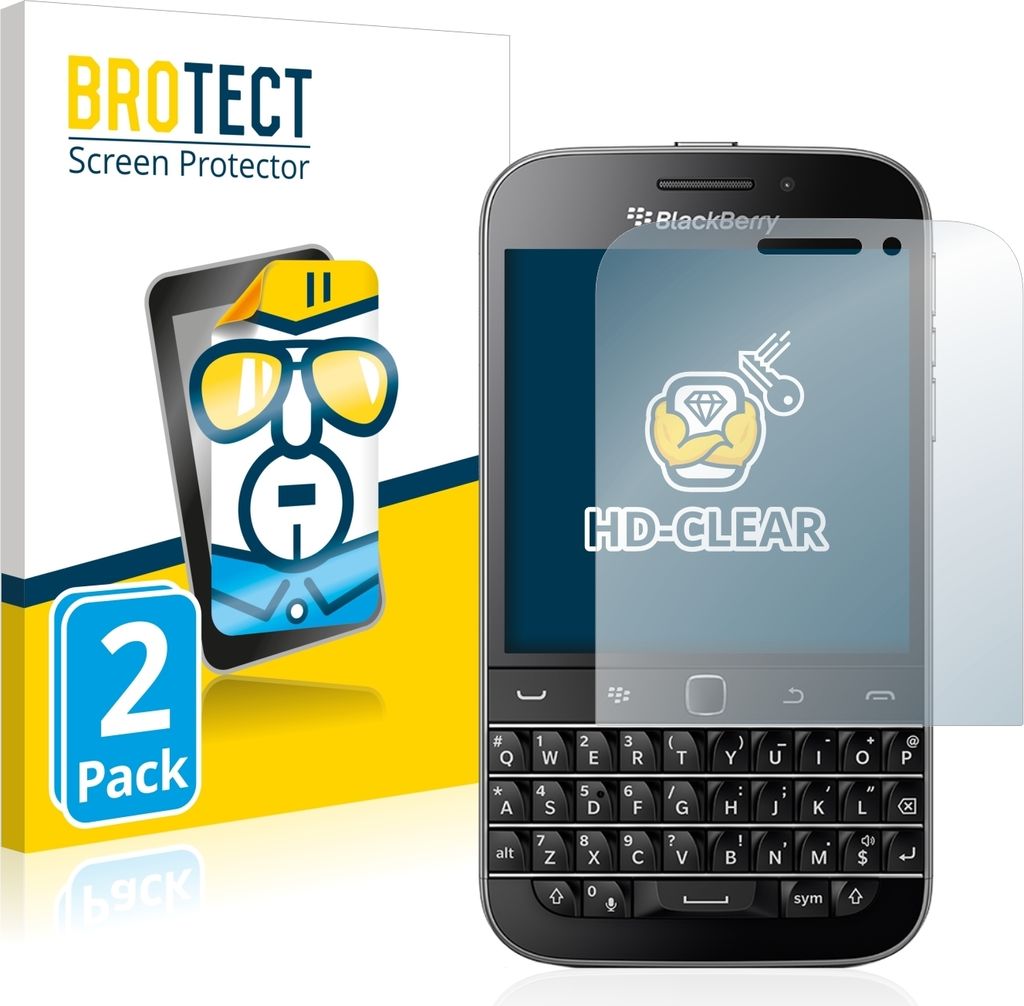 2x Für Blackberry Classic Q20 Schutzfolie BROTECT Displayschutz Display Schutz Folie Klar Transparent