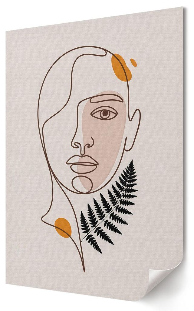 Boho-Porträt- Kunstdruck A3 (29x42 cm) - Boho, Dekorativ- Wandbild für Wohnzimmer Schlafzimmer & Flur, Modernes Poster Wanddeko, Ungerahmt