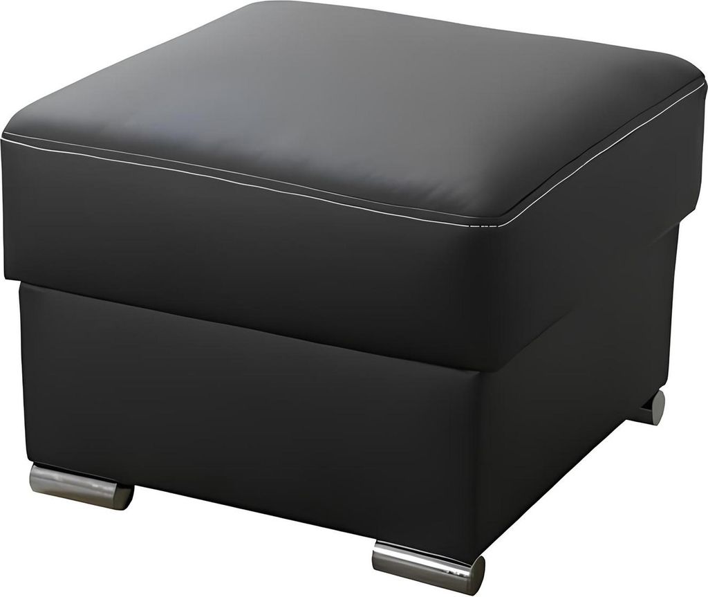 Moderner Hocker Bank gepolsterte Fußstütze Eckhocker in schwarz Ottomane Hocker