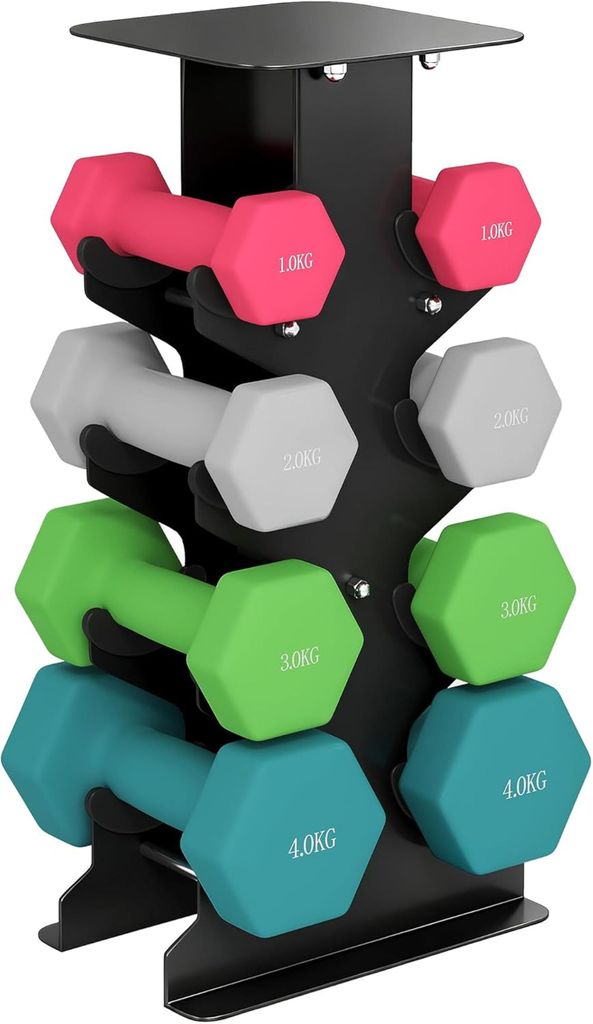 Hanteln Set 4 Paar Kurzhanteln 1-4 kg Hexagon Hantelset mit