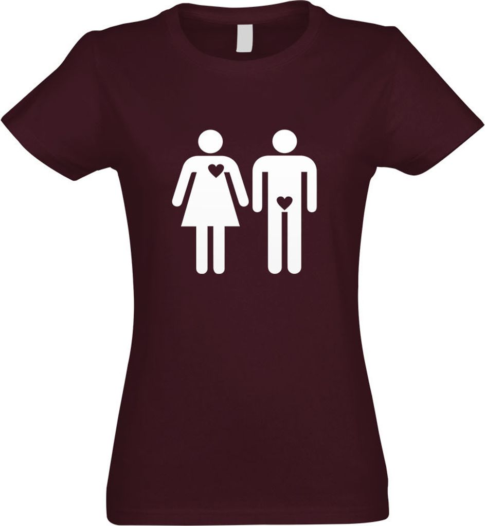 Kiwistar - T-Shirt tailliert - Damen - Burgund - Wahre Liebe - mit Motiv Bedruckt - Funshirt Design - Sport - Freizeit - Damen - L