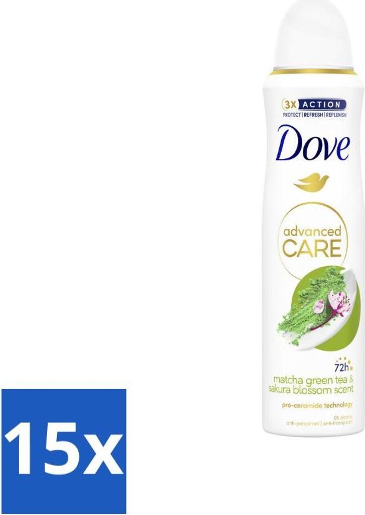 Dove Deodorant Spray - Matcha & Sakura - 150 ml - Vorteilspack - 15 Stücke