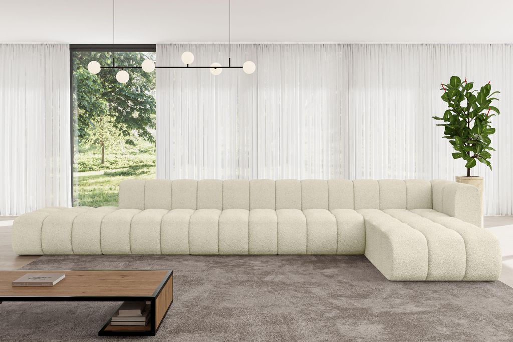 ALTDECOR Modulares Sofa Ecksofa in L-Form - Zuvon-L3 - 478x177x70 cm Beige - Corner modular Sofa Eckcouch Couch Wohnlandschaft Cauchsofa Bodensofa ...