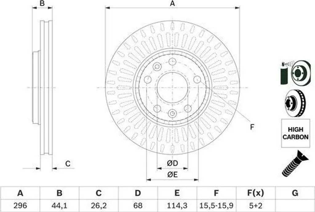 2 Disques de Frein Bosch 0 986 479 E77 pour Renault Megane III Grandtour