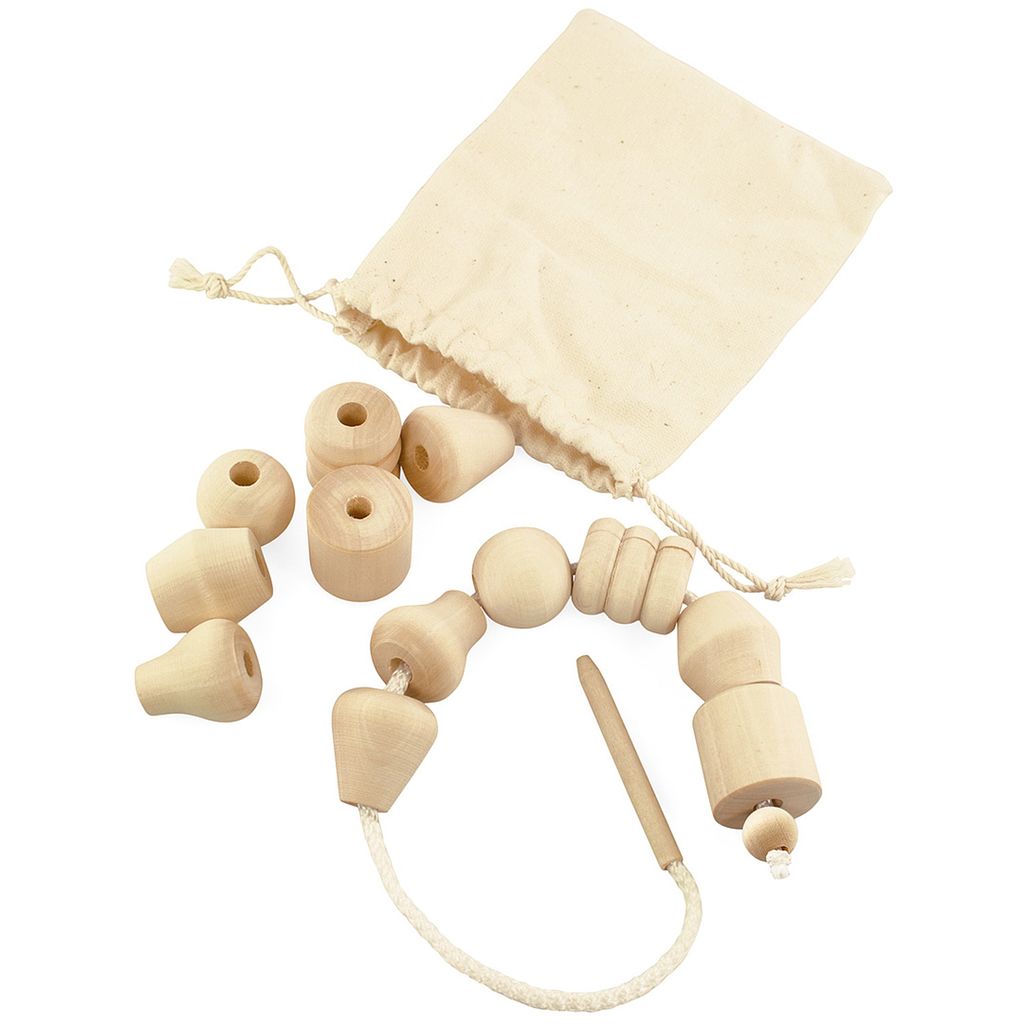 Montessori Holzschnürspielzeug "Holzschnürung unvollendet“