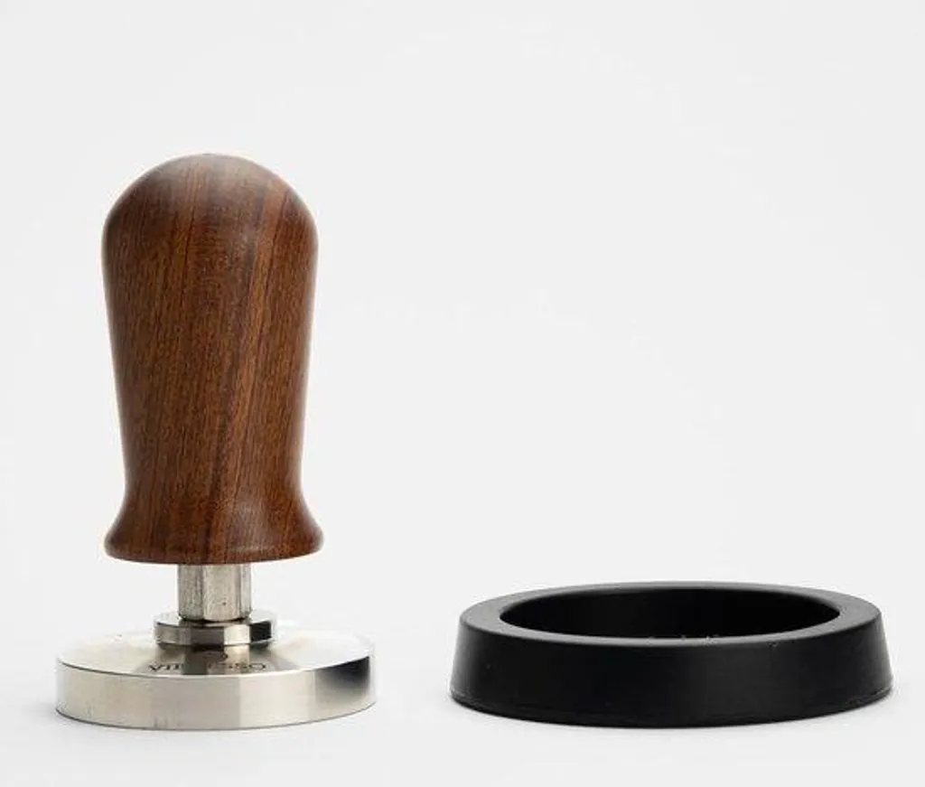Tamper barista professionnel 51 mm avec manche ergonomique palissandre