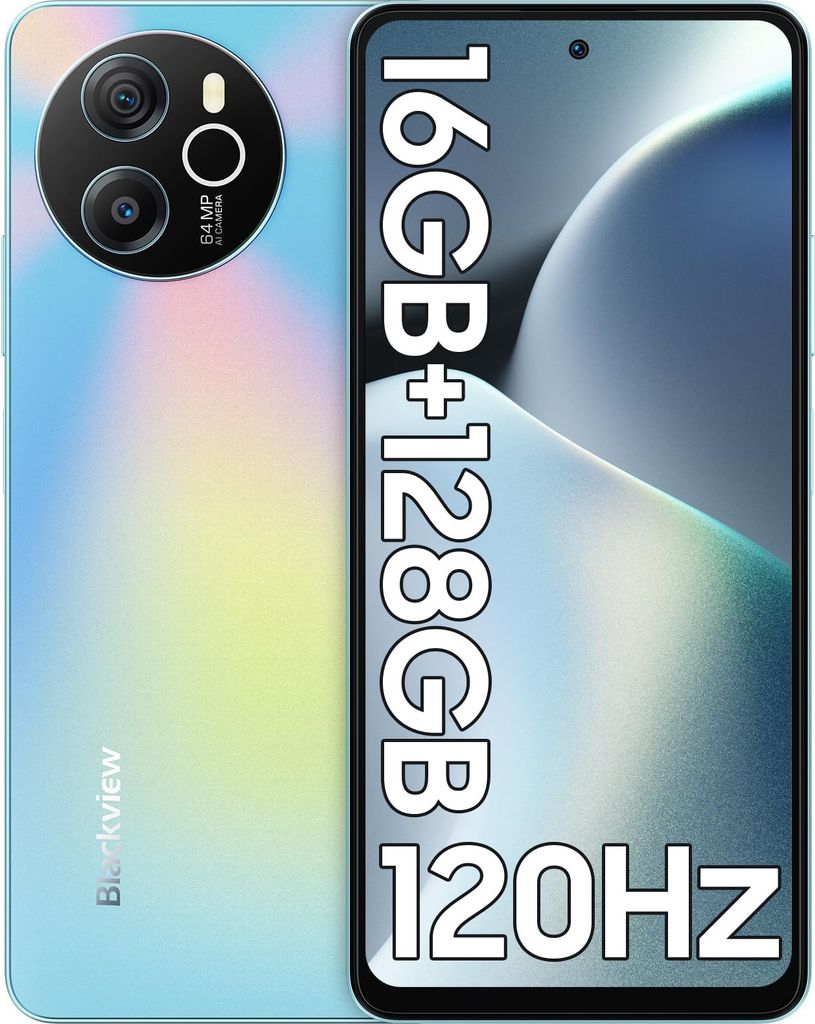 Blackview Shark 8 Smartphone Handy Ohne Vertrag 16GB+128GB 120Hz 2.4K 6.78" FHD+, Helio G99 Android 13 Handy Ohne Vertrag, 64MP+13MP Kamera, 5000mAh