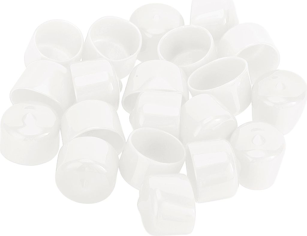 Zylindrische Form Radmutter Bolzen Felgen Reifenmutter Schrauben Staubschutzkappe Abdeckung Mutter Schutz 17mm Weiß PVC